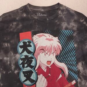InuYasha Anime Graphic Short Sleeve Pullover T Shirt Adult Mens Size M Tie Dye